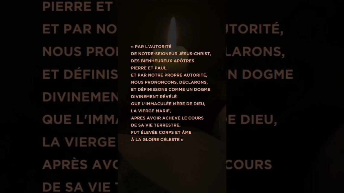 L’ASSOMPTION DE LA VIERGE MARIE 🤔